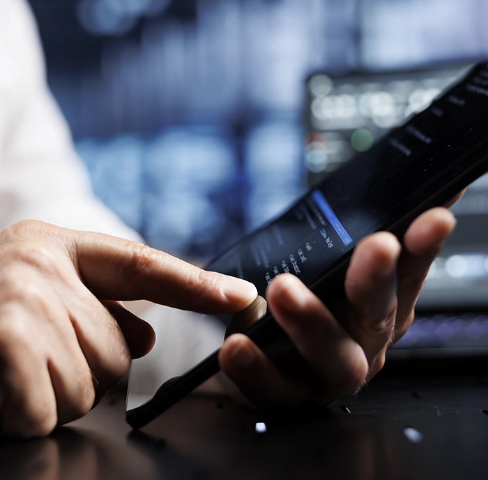 serviceman optimal performance security ess man monitoring workloads on a tablet
